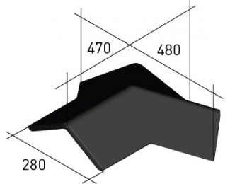 Cumbrera ática 120º a 3 aguas klinker pizarra La Escandella Planum