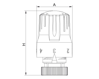 Cabezal termostático líquido W6 M-28x1,5 Klimatech