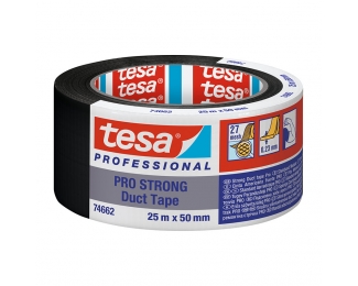 Cinta americana profesional negra Tesa 50mm x 25m