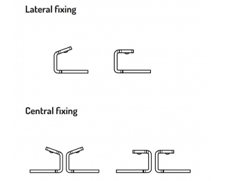 Clip distanciador central/lateral 110º para rastrel de aluminio (caja 50 uds.)