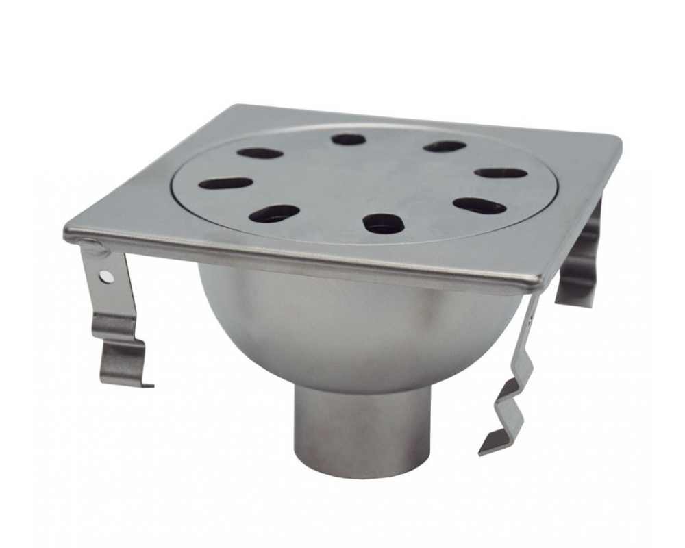 Sumideoro sifónico 200x200mm salida vertical Ø63mm inox AISI304