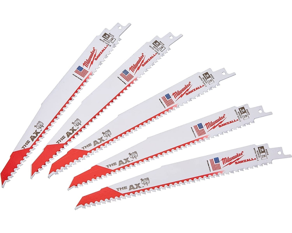 Hoja sierra sable 150mm para madera con clavos (5 uds.) Milwaukee The AX 150