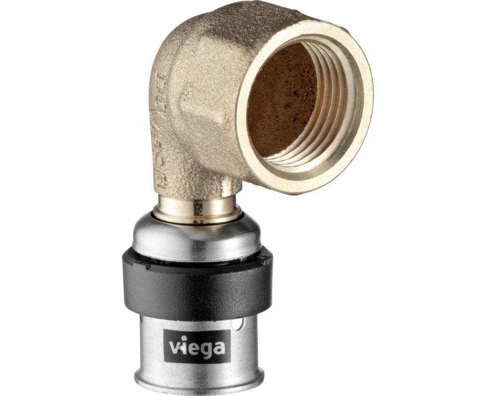 Codo de empalme 90° bronce hembra Smartpress Viega 6714.1