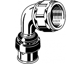 Codo de empalme 90° bronce hembra Smartpress Viega 6714.1