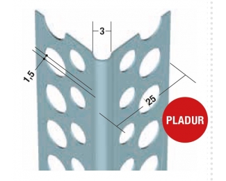 Guardavivos perforado para cartón yeso (abierto) acero galvanizado 2,6m