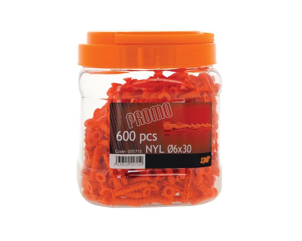 Taco nailon SPIT NYL Ø6x30 cubo 600 uds.