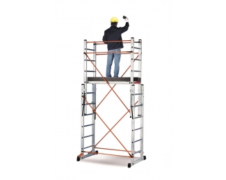 Andamio profesional de aluminio transformable en 2 escaleras Svelt Target