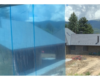 Film protector ventanas azul autoadhesivo Pentrilo Protecfilm Wall rollo 30x0,6m