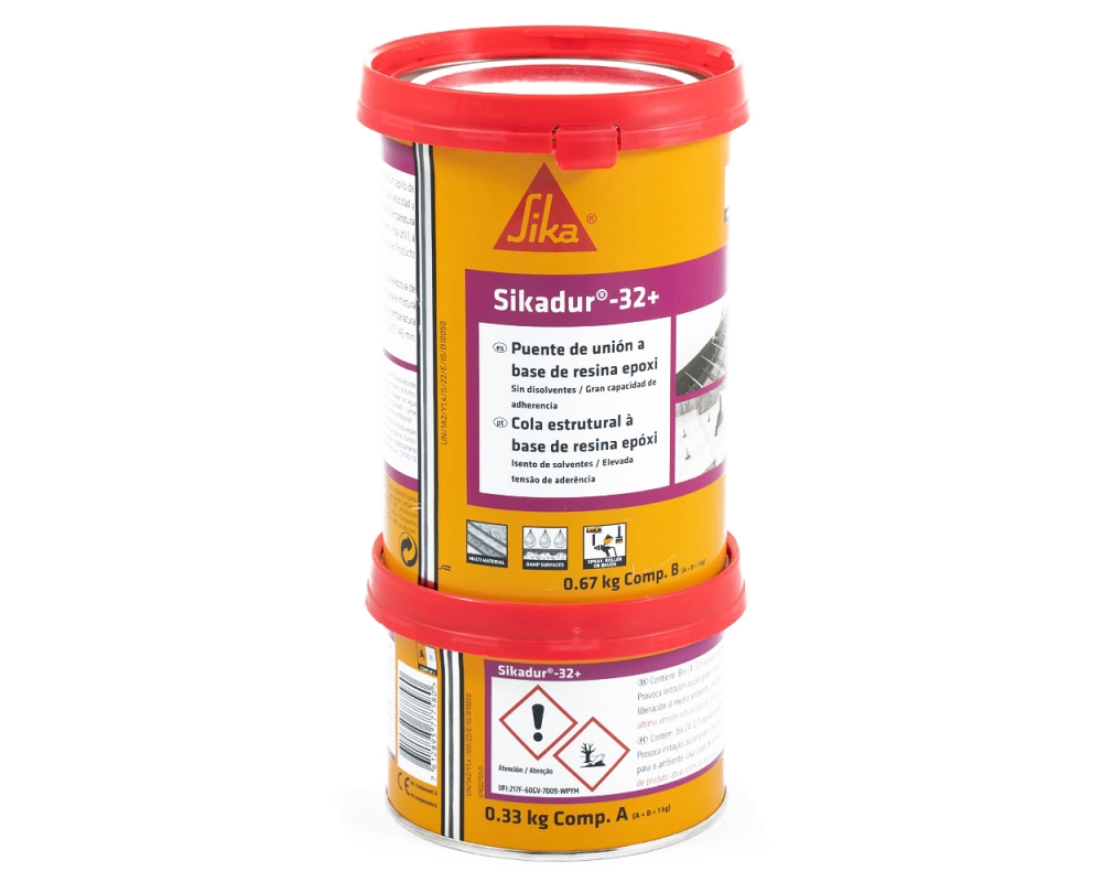 Adhesivo tixotrópico epoxi bicomponente Sikadur 32+ bote 1kg