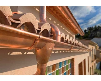 Canalón redondo de cobre Ø333x0,6mm longitud 3m