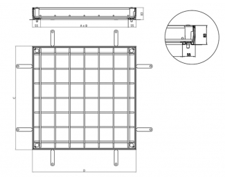 Tapa de registro/arqueta rellenable inox AISI304 carga L15 Aco Toptek RE 2.0