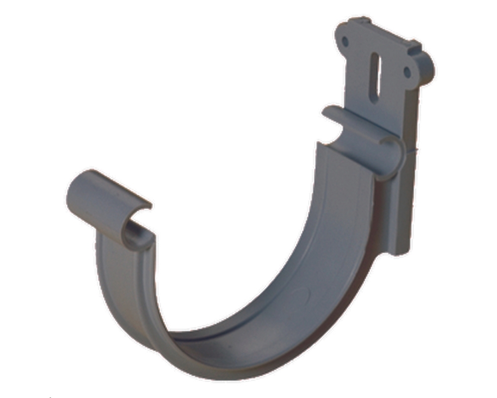 Gancho sujeción canalón PVC doble voluta gris oscuro Adequa 156-CR
