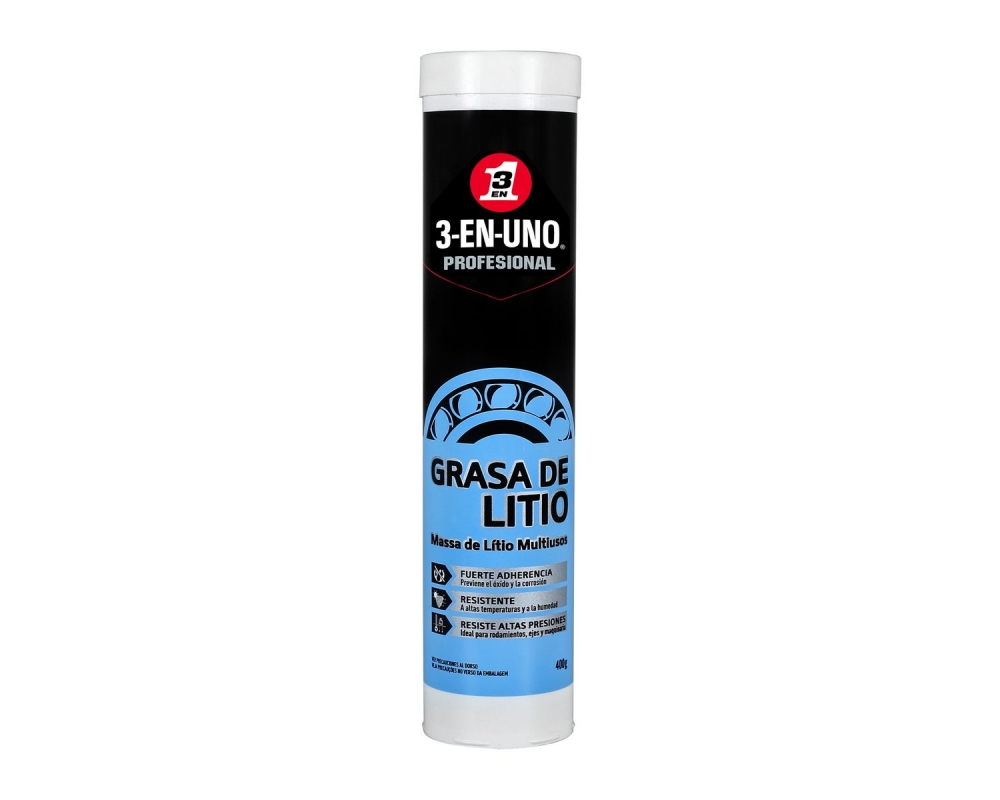 Lubricante de grasa de litio multiusos 3-EN-UNO Profesional cartucho 400g