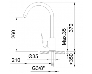 Grifo de cocina monomando 260mm con caño N Clever Start Elegance 60183