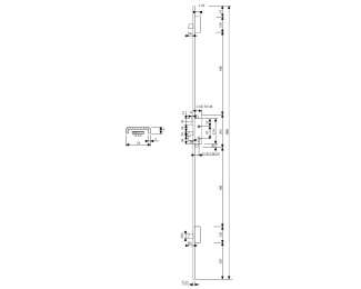 Cerradura multipunto 4230L/26/AI sin cilindro Tesa 4230L63AI