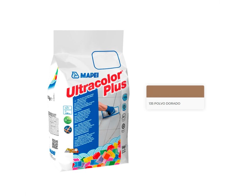 Mortero para juntas Mapei Ultracolor Plus 135 Polvo dorado 5kg