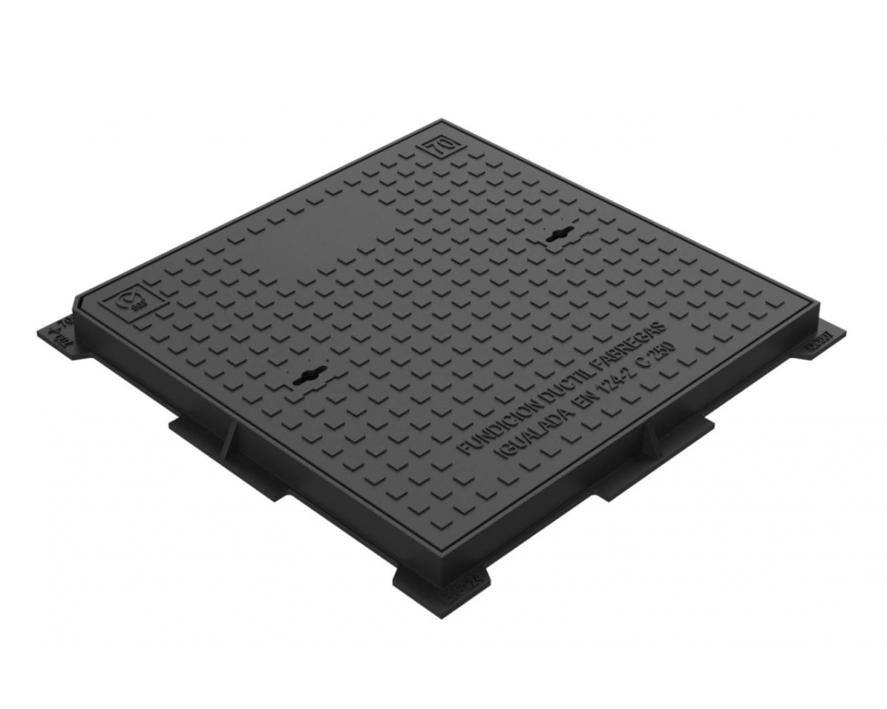 Tapa y marco de registro en fundición clase C 250 70x70cm 25 Tn