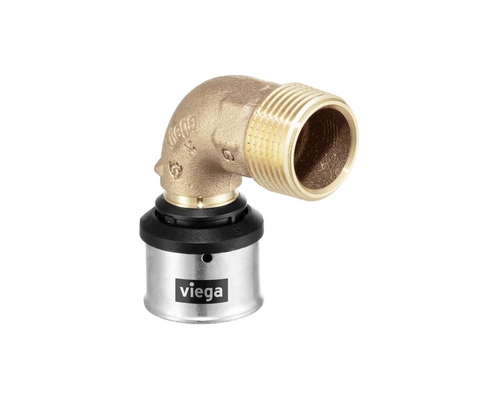 Codo de empalme 90° bronce macho Smartpress Viega 6714