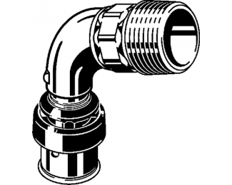 Codo de empalme 90° bronce macho Smartpress Viega 6714