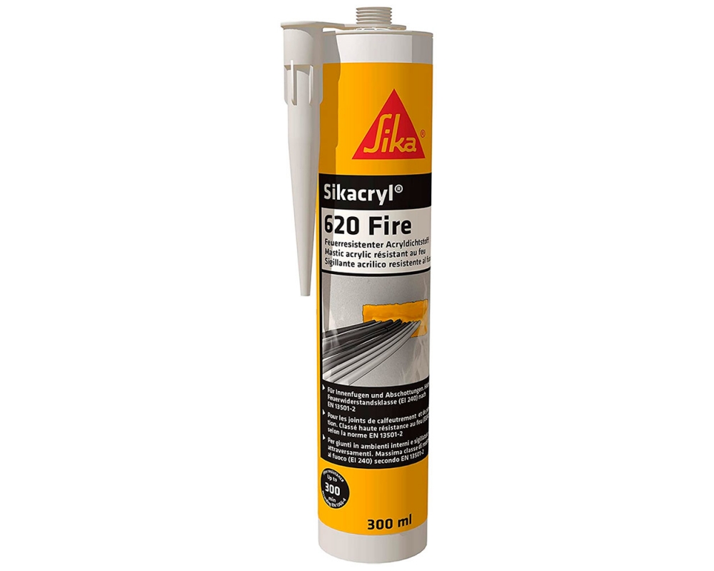 Sellador acrílico resistente al fuego Sikacryl 620 Fire gris cartucho 300 ml
