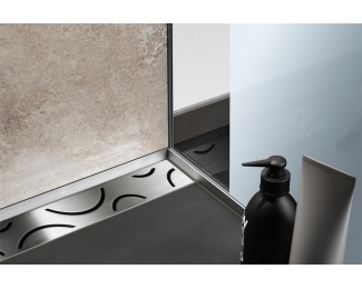 Rejilla curve con marco inox cepillado hasta 23mm Schlüter KERDI-LINE-IF-F KLIFF23EB