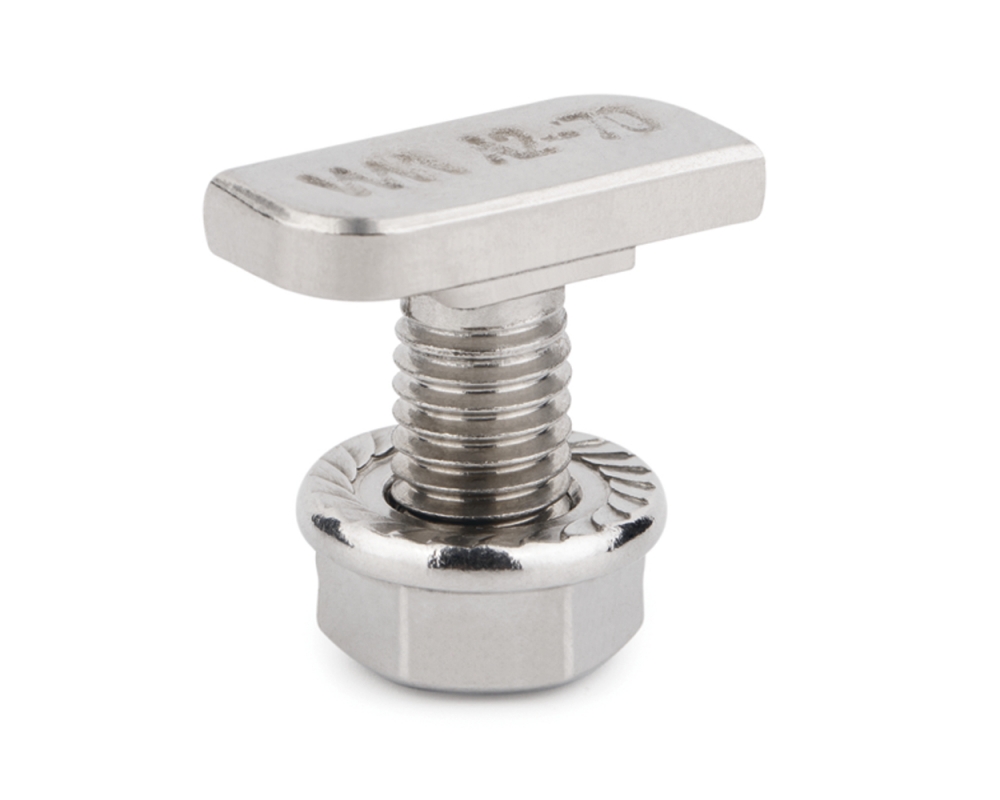 Conector cruzado inox A2 para fijación inferior en instalación de placas solares Index KFS-FI