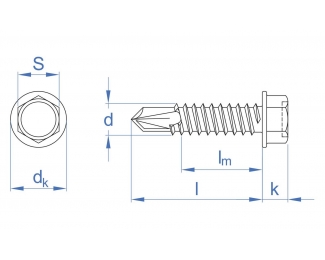 Tornillo autotaladrante cabeza hexagonal inox A2 Index DIN-7504-K A2