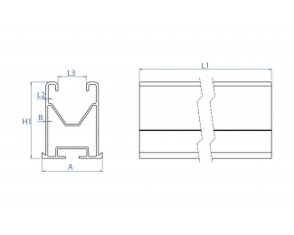 Perfil de aluminio para fijación ensamblada Index PSE-A