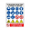 Señal plástico normas de seguridad en obras y prohibición 1000x700 mm
