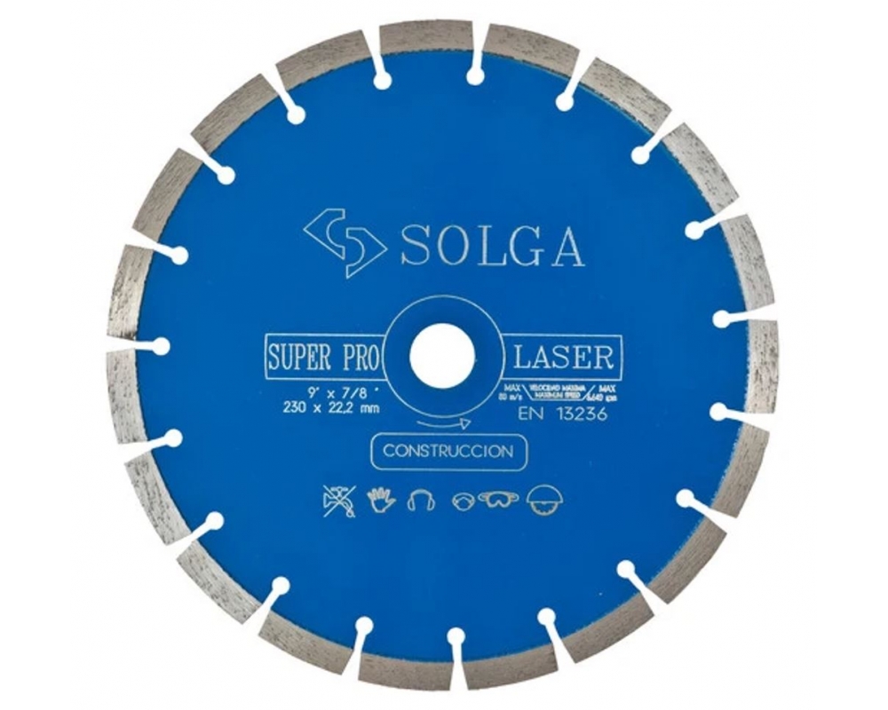 Disco diamante láser BLUE LAR segmento liso Ø230 Solga 13756230