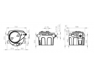 Estación de bombeo a sotrerrar para aguas residuales SFA Sanifos 110 trituradora