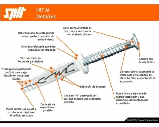 Taco Spit HIT M 6X30/5P bidón 1000 uds.
