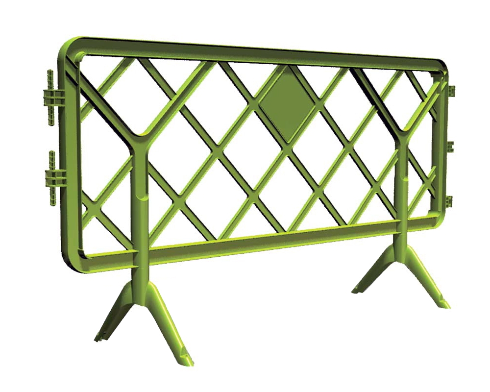 Valla de plástico amarilla 1,3m con pies de plástico Y Concept