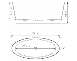 Bañera de diseño ovalada Kinedo Iconik O160