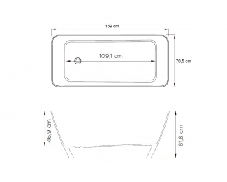 Bañera de diseño rectangular Kinedo Iconik R160