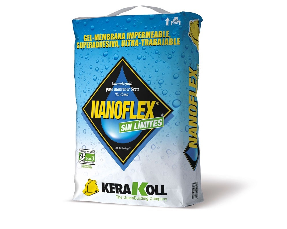 Gel-membrana impermeable Kerakoll Nanoflex Sin Límites saco 20kg