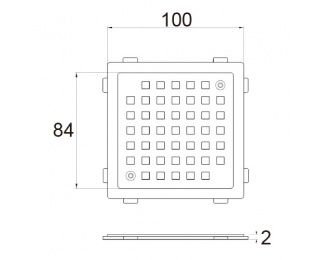 Marco y reja atornillada inox 100x100mm