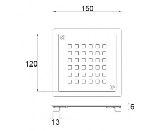 Marco y reja atornillada inox 150x150mm