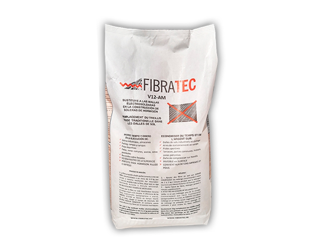 Micro fibra de vidrio para soleras y losas AR de 13mm V12-AM (bolsa 1kg)